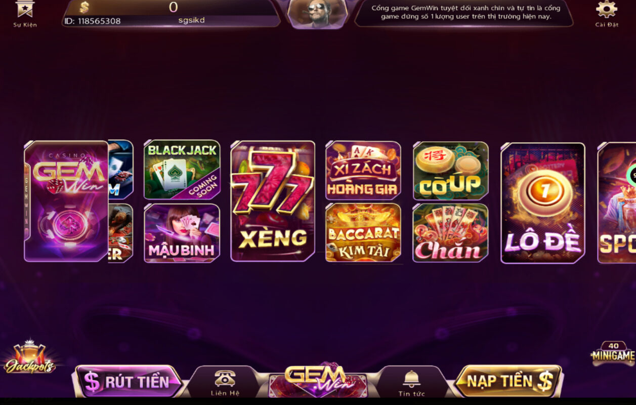 Xì dách hoàng gia được yêu thích nhiều tại Gem  win
